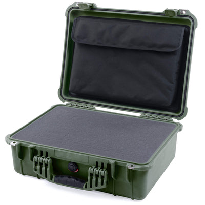 Pelican 1520 Case, OD Green Pick & Pluck Foam with Computer Pouch ColorCase 015200-0201-130-130