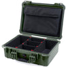 Pelican 1520 Case, OD Green TrekPak Divider System with Computer Pouch ColorCase 015200-0220-130-130