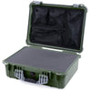 Pelican 1520 Case, OD Green with Silver Handle & Latches Pick & Pluck Foam with Mesh Lid Organizer ColorCase 015200-0101-130-180