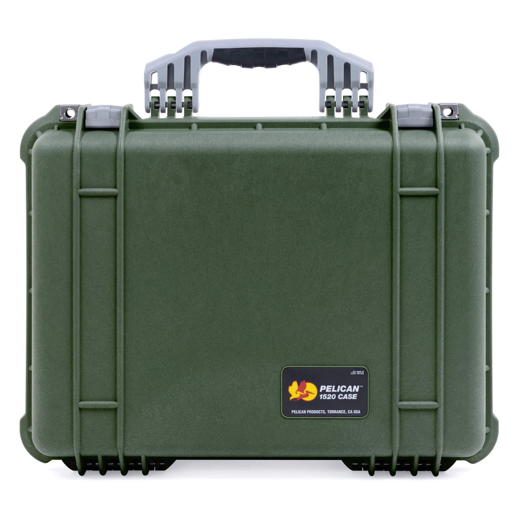 Pelican 1520 Case, OD Green with Silver Handle & Latches ColorCase 