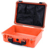 Pelican 1520 Case, Orange with Black Handle & Latches Mesh Lid Organizer Only ColorCase 015200-0100-150-110
