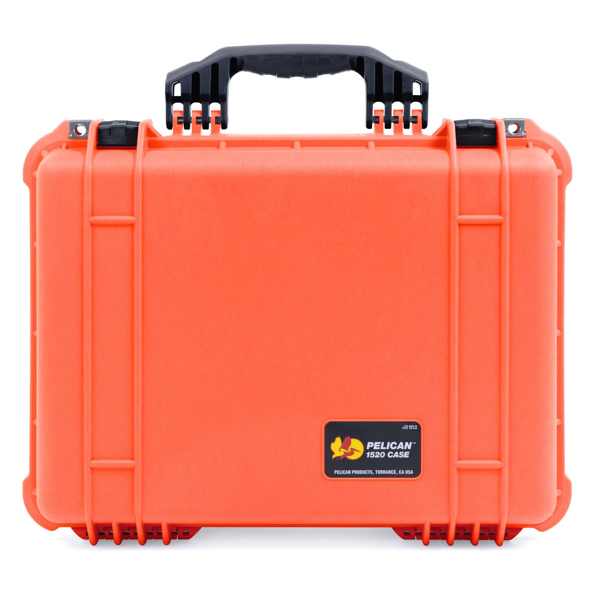 Pelican 1520 Case, Orange with Black Handle & Latches ColorCase 