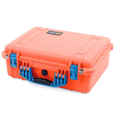 Pelican 1520 Case, Orange with Blue Handle & Latches ColorCase