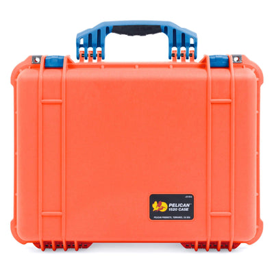Pelican 1520 Case, Orange with Blue Handle & Latches ColorCase