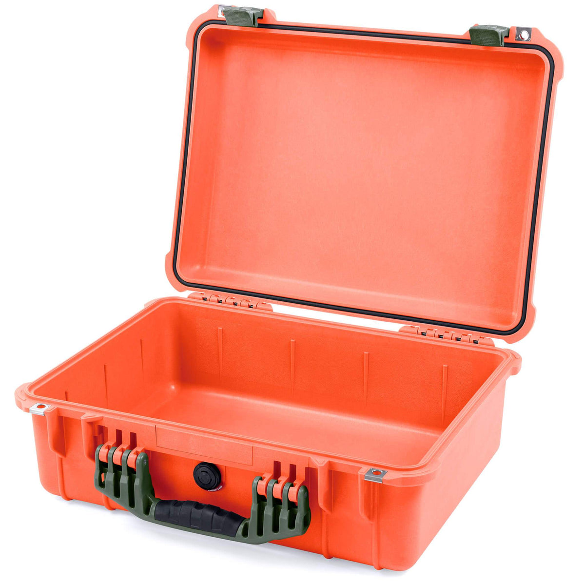 Pelican 1520 Case, Orange with OD Green Handle &amp; Latches None (Case Only) ColorCase 015200-0000-150-130