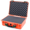 Pelican 1520 Case, Orange with OD Green Handle & Latches Pick & Pluck Foam with Convolute Lid Foam ColorCase 015200-0001-150-130