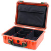 Pelican 1520 Case, Orange with OD Green Handle & Latches TrekPak Divider System with Computer Pouch ColorCase 015200-0220-150-130