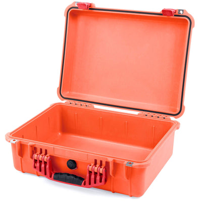 Pelican 1520 Case, Orange with Red Handle & Latches None (Case Only) ColorCase 015200-0000-150-320