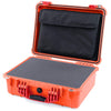 Pelican 1520 Case, Orange with Red Handle & Latches Pick & Pluck Foam with Computer Pouch ColorCase 015200-0201-150-320