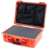 Pelican 1520 Case, Orange with Red Handle & Latches Pick & Pluck Foam with Mesh Lid Organizer ColorCase 015200-0101-150-320