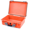 Pelican 1520 Case, Orange with Silver Handle & Latches None (Case Only) ColorCase 015200-0000-150-180