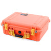 Pelican 1520 Case, Orange with Yellow Handle & Latches ColorCase