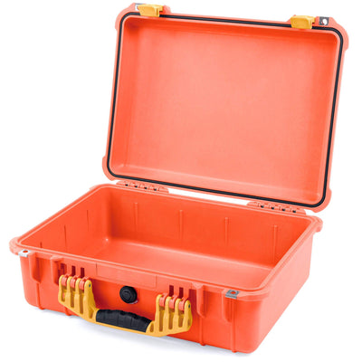 Pelican 1520 Case, Orange with Yellow Handle & Latches None (Case Only) ColorCase 015200-0000-150-240