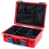 Pelican 1520 Case, Red with Blue Handle & Latches TrekPak Divider System with Mesh Lid Organizer ColorCase 015200-0120-320-120