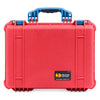 Pelican 1520 Case, Red with Blue Handle & Latches ColorCase