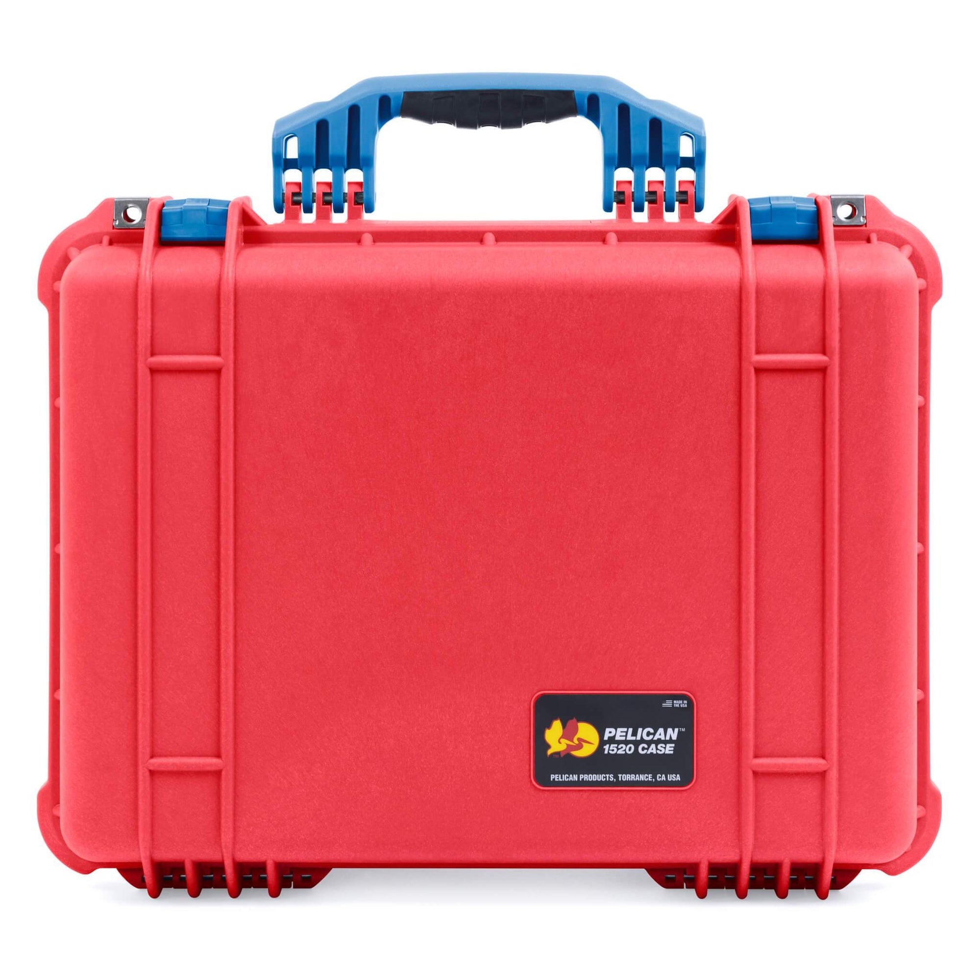 Pelican 1520 Case, Red with Blue Handle & Latches ColorCase 