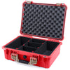 Pelican 1520 Case, Red with Desert Tan Handle & Latches TrekPak Divider System with Convolute Lid Foam ColorCase 015200-0020-320-310