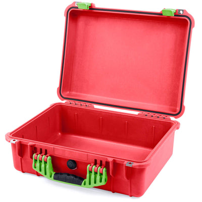 Pelican 1520 Case, Red with Lime Green Handle & Latches None (Case Only) ColorCase 015200-0000-320-300