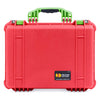 Pelican 1520 Case, Red with Lime Green Handle & Latches ColorCase