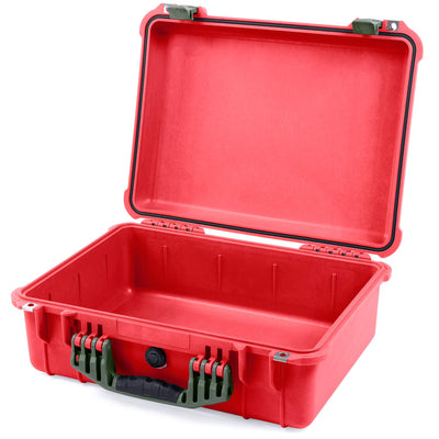 Pelican 1520 Case, Red with OD Green Handle & Latches None (Case Only) ColorCase 015200-0000-320-130