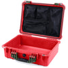 Pelican 1520 Case, Red with OD Green Handle & Latches Mesh Lid Organizer Only ColorCase 015200-0100-320-130
