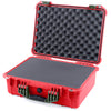 Pelican 1520 Case, Red with OD Green Handle & Latches Pick & Pluck Foam with Convolute Lid Foam ColorCase 015200-0001-320-130