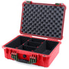 Pelican 1520 Case, Red with OD Green Handle & Latches TrekPak Divider System with Convolute Lid Foam ColorCase 015200-0020-320-130