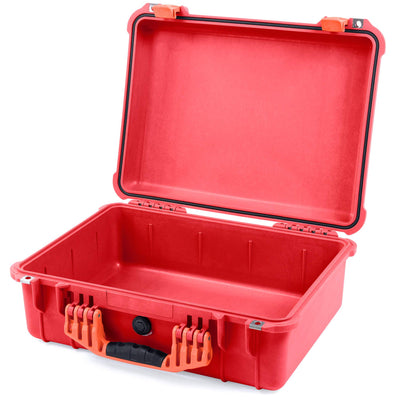 Pelican 1520 Case, Red with Orange Handle & Latches None (Case Only) ColorCase 015200-0000-320-150