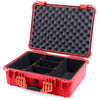 Pelican 1520 Case, Red with Orange Handle & Latches TrekPak Divider System with Convolute Lid Foam ColorCase 015200-0020-320-150