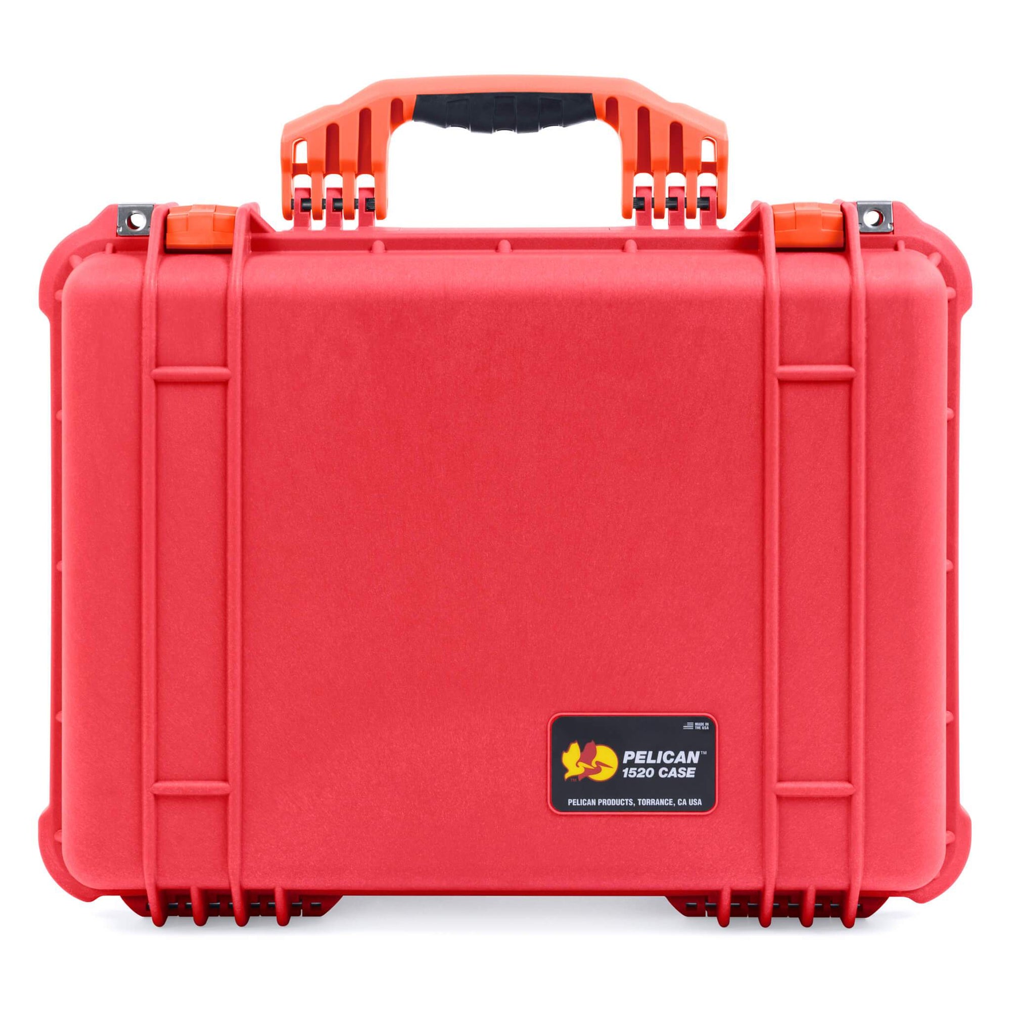 Pelican 1520 Case, Red with Orange Handle & Latches ColorCase 
