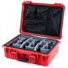 Pelican 1520 Case, Red Gray Padded Microfiber Dividers with Mesh Lid Organizer ColorCase 015200-0170-320-320