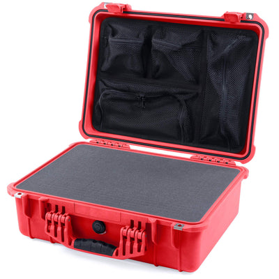 Pelican 1520 Case, Red Pick & Pluck Foam with Mesh Lid Organizer ColorCase 015200-0101-320-320