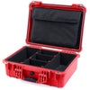 Pelican 1520 Case, Red TrekPak Divider System with Computer Pouch ColorCase 015200-0220-320-320