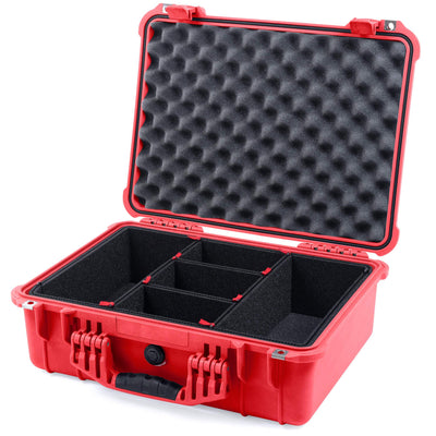 Pelican 1520 Case, Red TrekPak Divider System with Convolute Lid Foam ColorCase 015200-0020-320-320