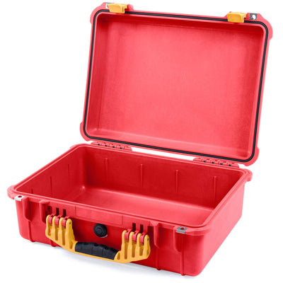Pelican 1520 Case, Red with Yellow Handle & Latches None (Case Only) ColorCase 015200-0000-320-240