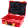 Pelican 1520 Case, Red with Yellow Handle & Latches Mesh Lid Organizer Only ColorCase 015200-0100-320-240