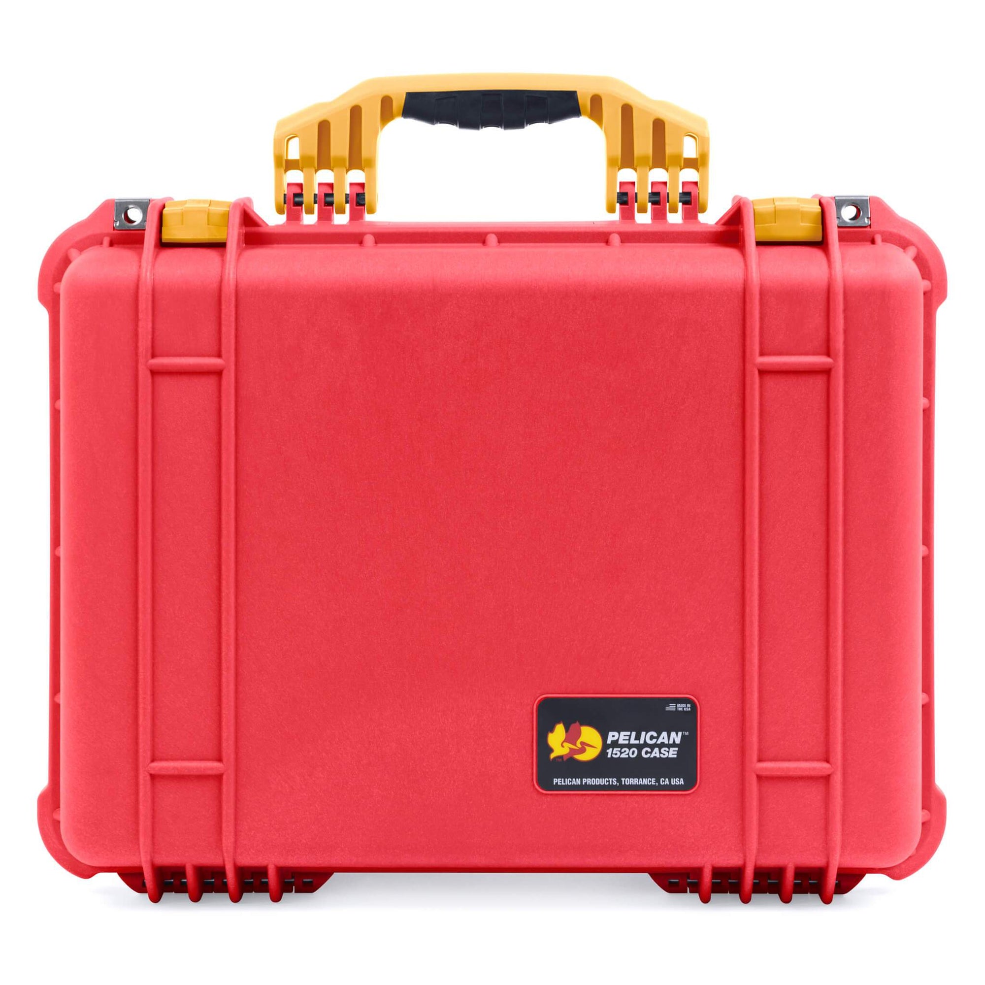 Pelican 1520 Case, Red with Yellow Handle & Latches ColorCase 