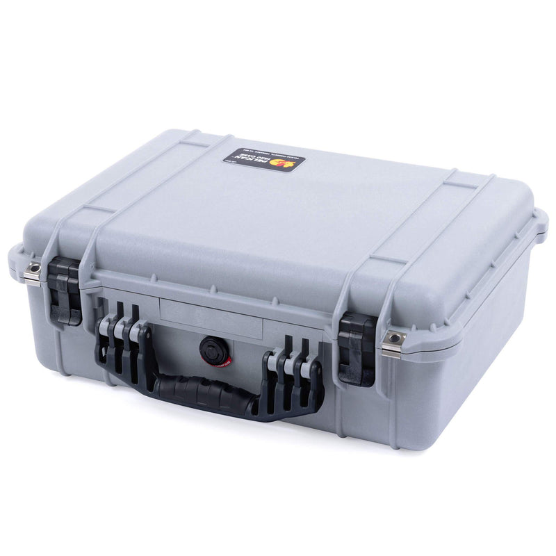 Pelican 1520 Case, Silver with Black Handle & Latches ColorCase 