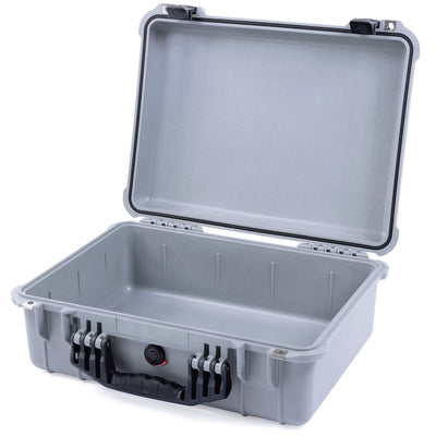 Pelican 1520 Case, Silver with Black Handle & Latches None (Case Only) ColorCase 015200-0000-180-110