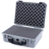 Pelican 1520 Case, Silver with Black Handle & Latches Pick & Pluck Foam with Convolute Lid Foam ColorCase 015200-0001-180-110