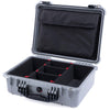 Pelican 1520 Case, Silver with Black Handle & Latches TrekPak Divider System with Computer Pouch ColorCase 015200-0220-180-110