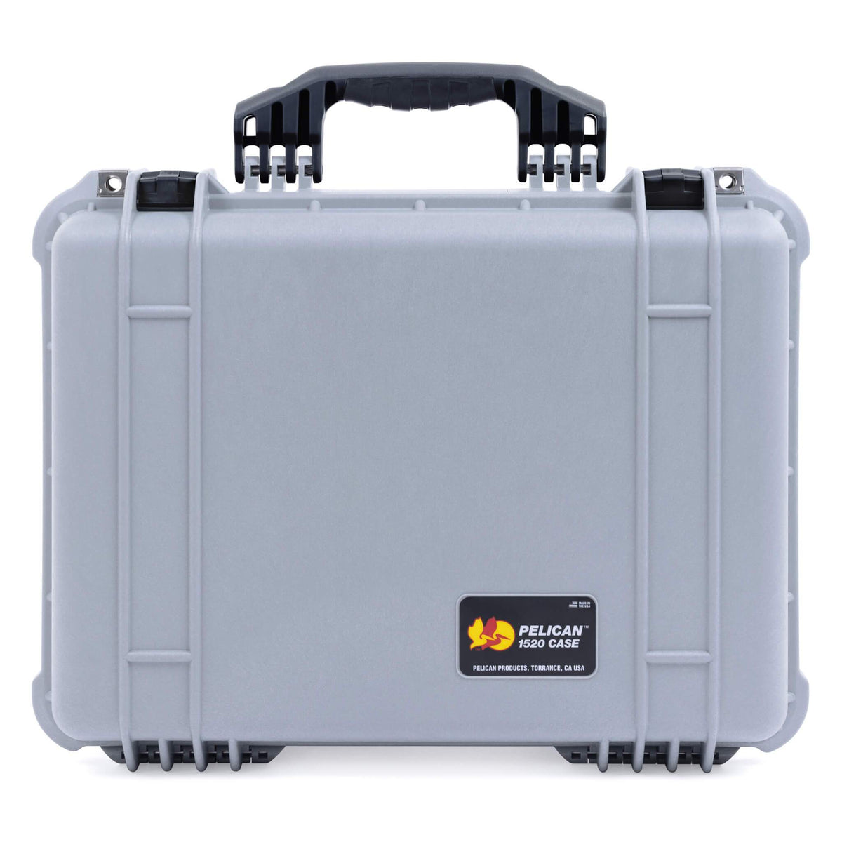 Pelican 1520 Case, Silver with Black Handle &amp; Latches ColorCase 