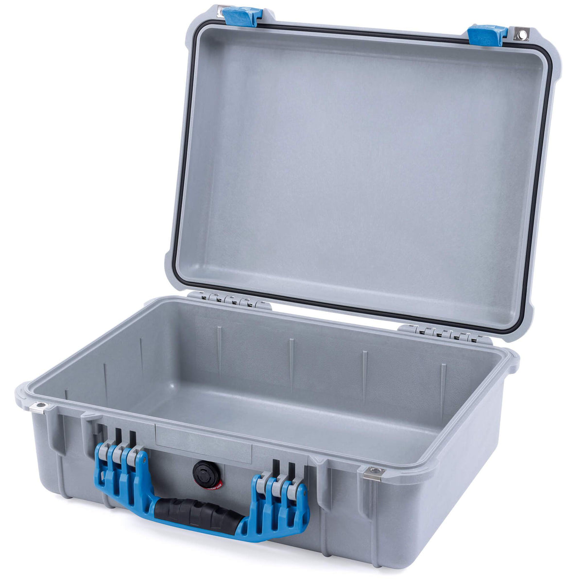 Pelican 1520 Case, Silver with Blue Handle &amp; Latches None (Case Only) ColorCase 015200-0000-180-120