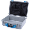Pelican 1520 Case, Silver with Blue Handle & Latches Mesh Lid Organizer Only ColorCase 015200-0100-180-120