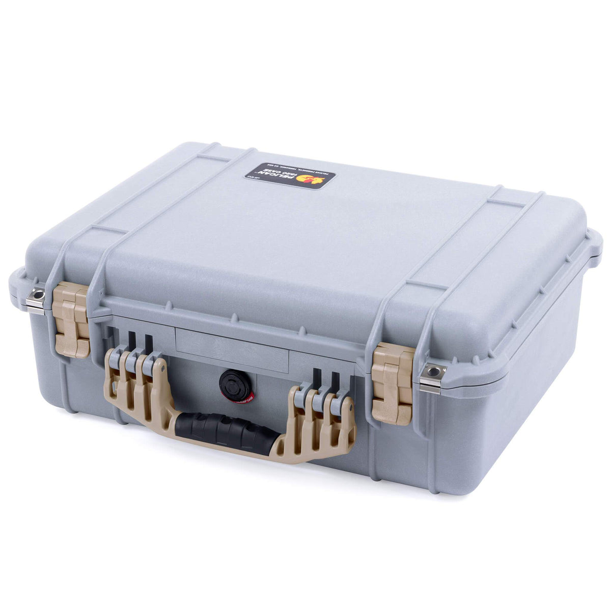 Pelican 1520 Case, Silver with Desert Tan Handle &amp; Latches ColorCase 