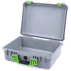 Pelican 1520 Case, Silver with Lime Green Handle & Latches None (Case Only) ColorCase 015200-0000-180-300