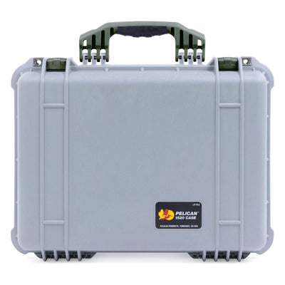 Pelican 1520 Case, Silver with OD Green Handle & Latches ColorCase