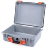 Pelican 1520 Case, Silver with Orange Handle & Latches None (Case Only) ColorCase 015200-0000-180-150
