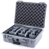 Pelican 1520 Case, Silver Gray Padded Microfiber Dividers with Convolute Lid Foam ColorCase 015200-0070-180-180