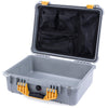 Pelican 1520 Case, Silver with Yellow Handle & Latches Mesh Lid Organizer Only ColorCase 015200-0100-180-240